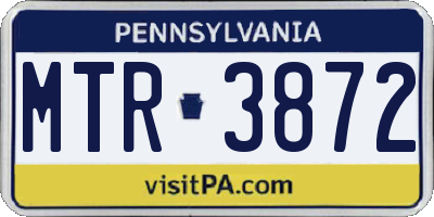 PA license plate MTR3872