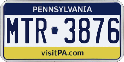 PA license plate MTR3876