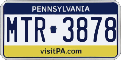 PA license plate MTR3878