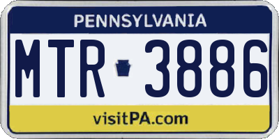 PA license plate MTR3886