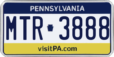 PA license plate MTR3888