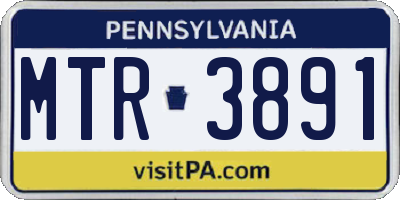 PA license plate MTR3891