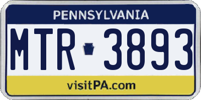 PA license plate MTR3893
