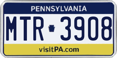 PA license plate MTR3908