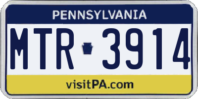 PA license plate MTR3914