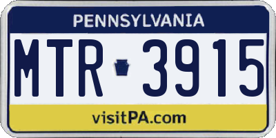 PA license plate MTR3915