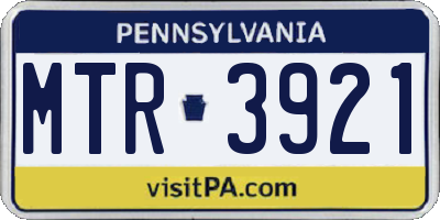 PA license plate MTR3921