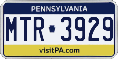 PA license plate MTR3929