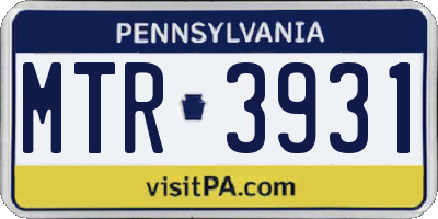 PA license plate MTR3931