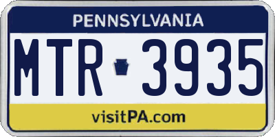 PA license plate MTR3935