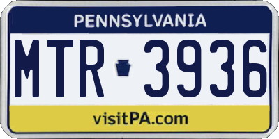 PA license plate MTR3936