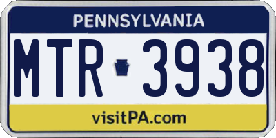 PA license plate MTR3938
