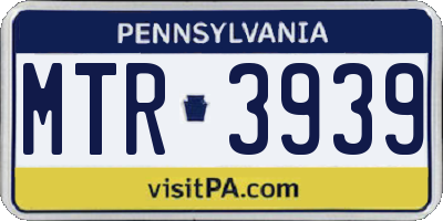 PA license plate MTR3939
