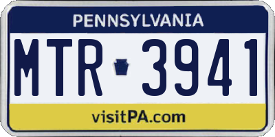 PA license plate MTR3941