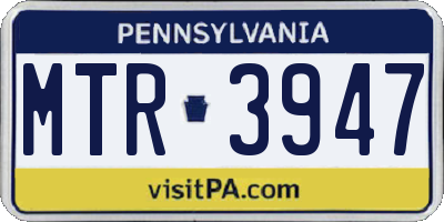PA license plate MTR3947