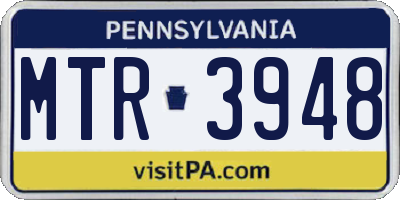 PA license plate MTR3948