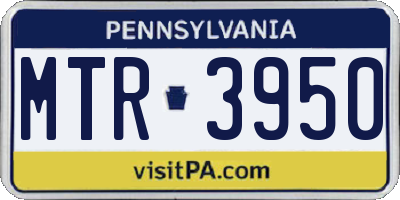 PA license plate MTR3950