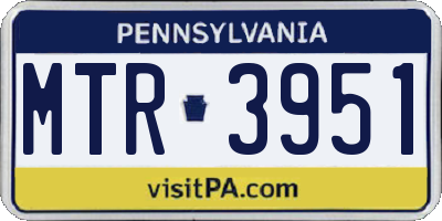 PA license plate MTR3951