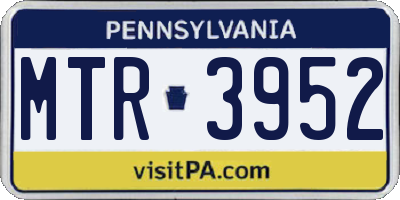 PA license plate MTR3952