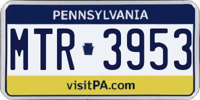 PA license plate MTR3953