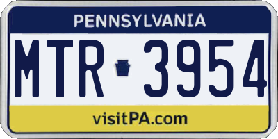 PA license plate MTR3954