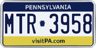 PA license plate MTR3958