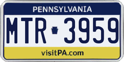 PA license plate MTR3959