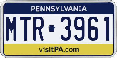 PA license plate MTR3961