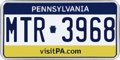 PA license plate MTR3968