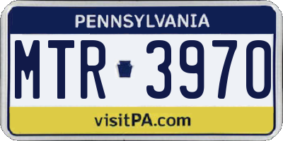 PA license plate MTR3970