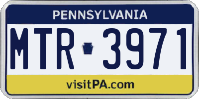 PA license plate MTR3971