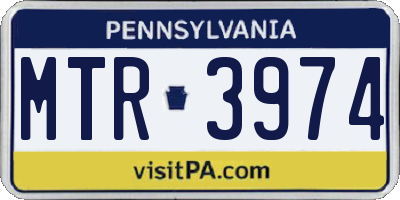 PA license plate MTR3974