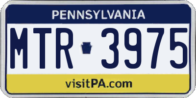PA license plate MTR3975