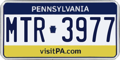 PA license plate MTR3977