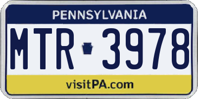 PA license plate MTR3978