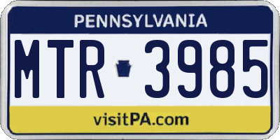 PA license plate MTR3985