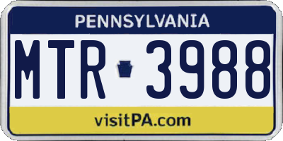 PA license plate MTR3988