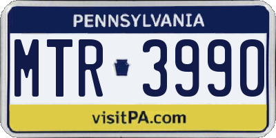 PA license plate MTR3990