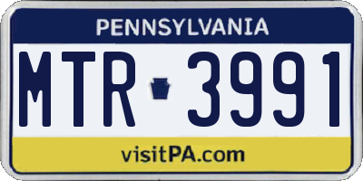 PA license plate MTR3991