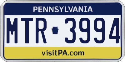 PA license plate MTR3994