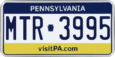 PA license plate MTR3995