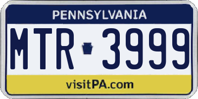 PA license plate MTR3999
