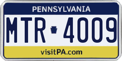 PA license plate MTR4009