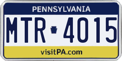 PA license plate MTR4015
