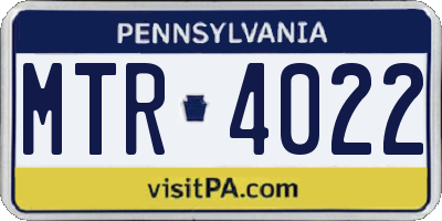 PA license plate MTR4022