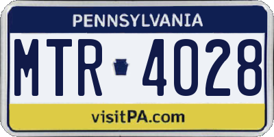 PA license plate MTR4028
