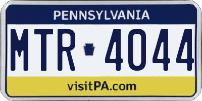 PA license plate MTR4044