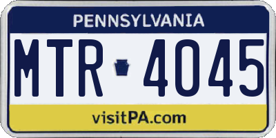 PA license plate MTR4045