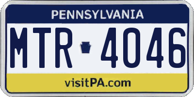 PA license plate MTR4046