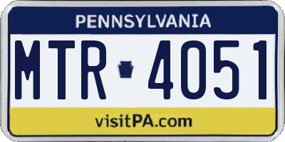PA license plate MTR4051